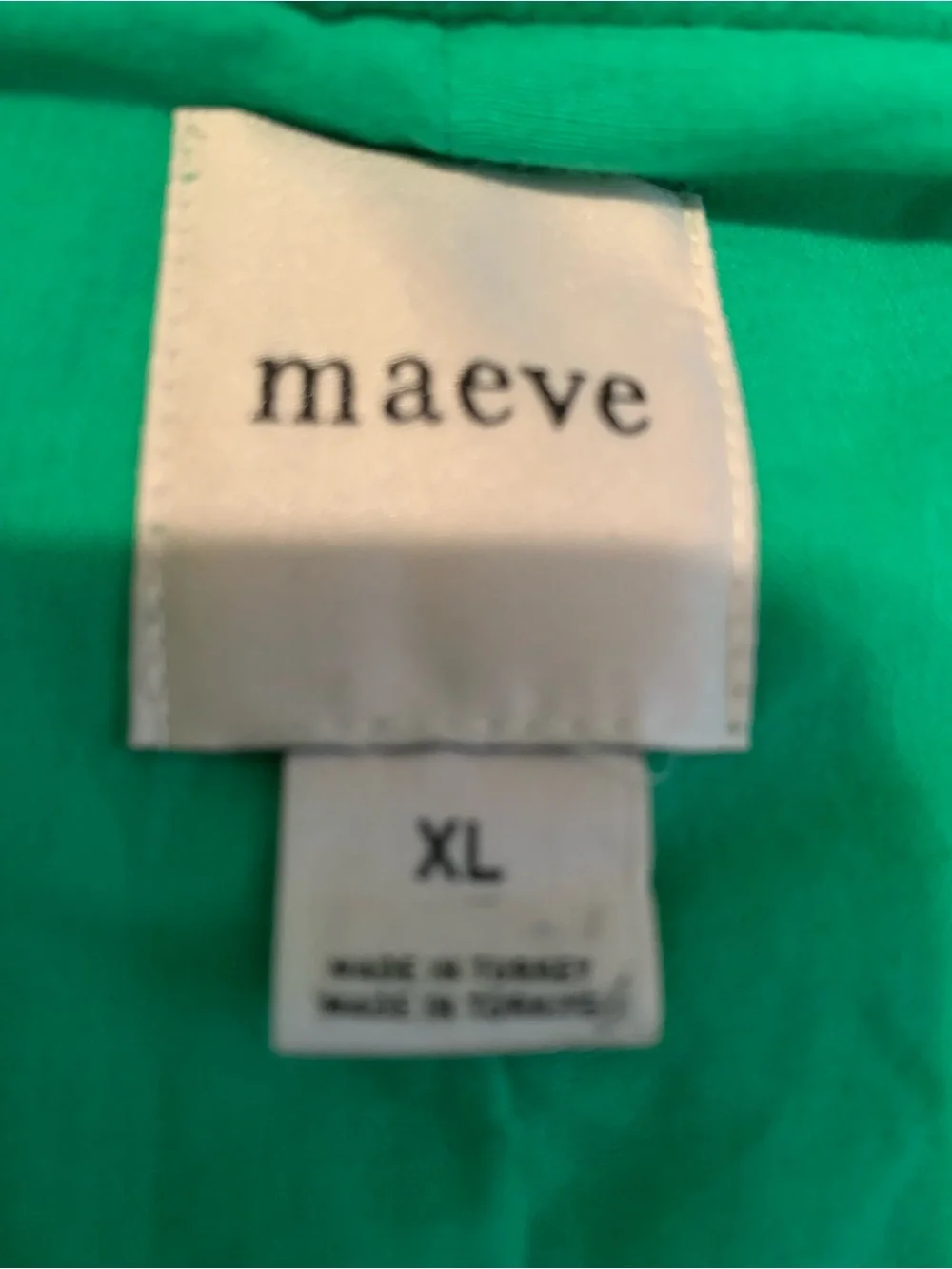 Maeve Kelly Green Jacket with the feel of a Windbreaker for Cool Days XL